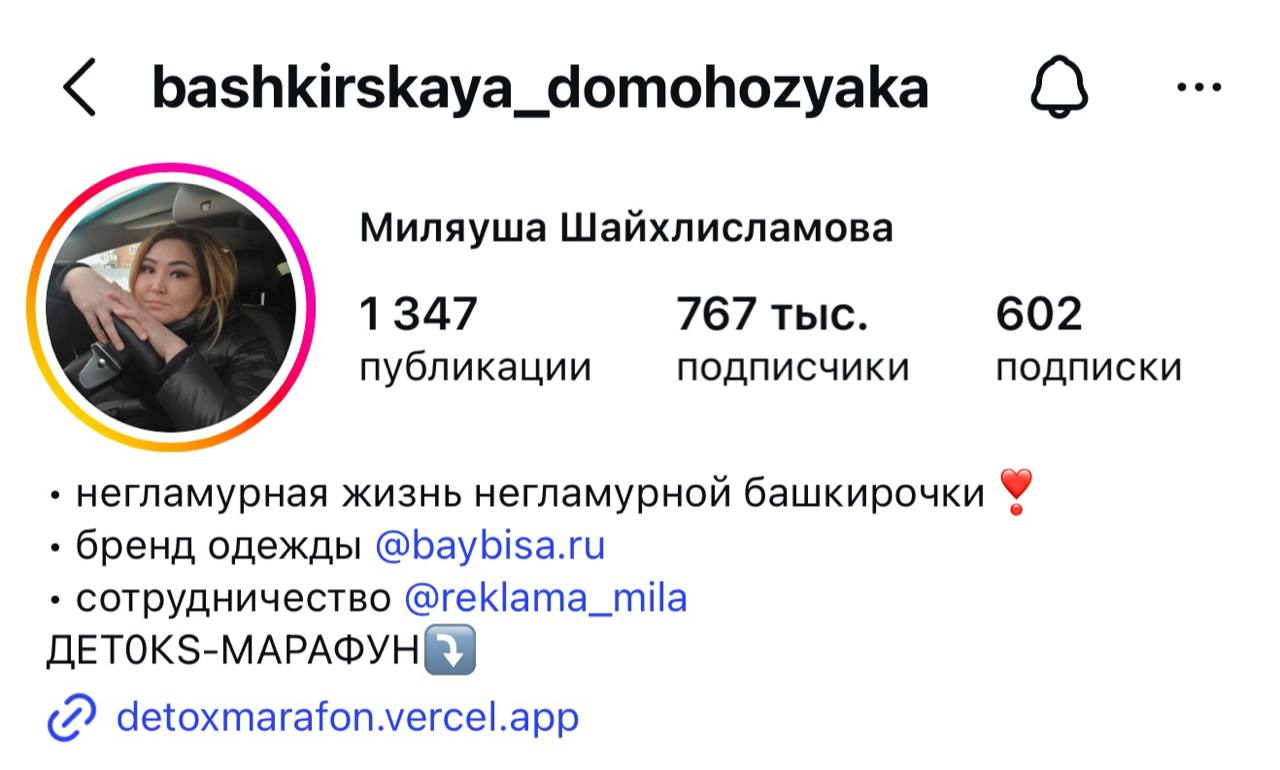 Профиль блогера